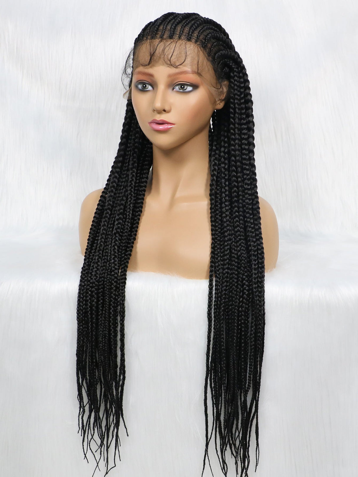 38 Inch 100% Hand-Braided LACE Braided Wigs