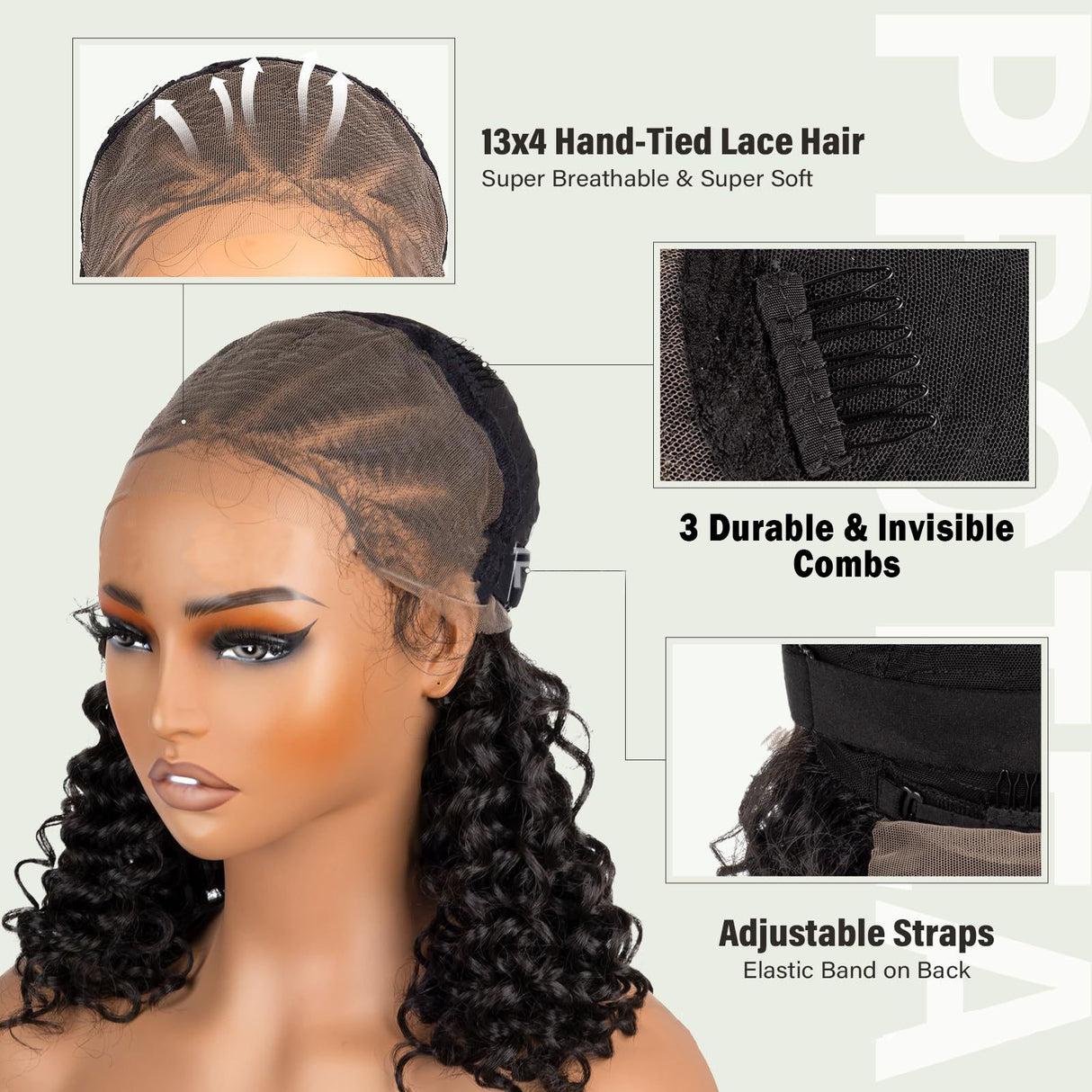 Black Full Lace African Short Curly Braided Wigs |PRUSES