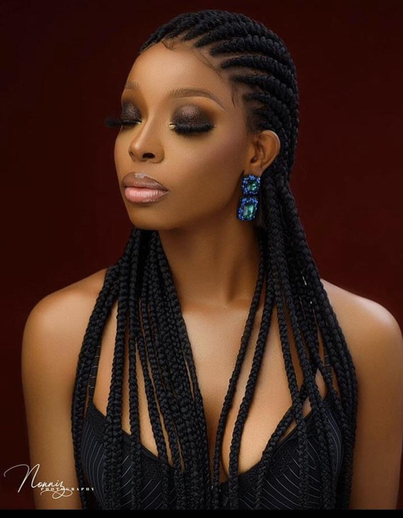 100% Hand Braided Cornrow Kinky Twist Wigs-2