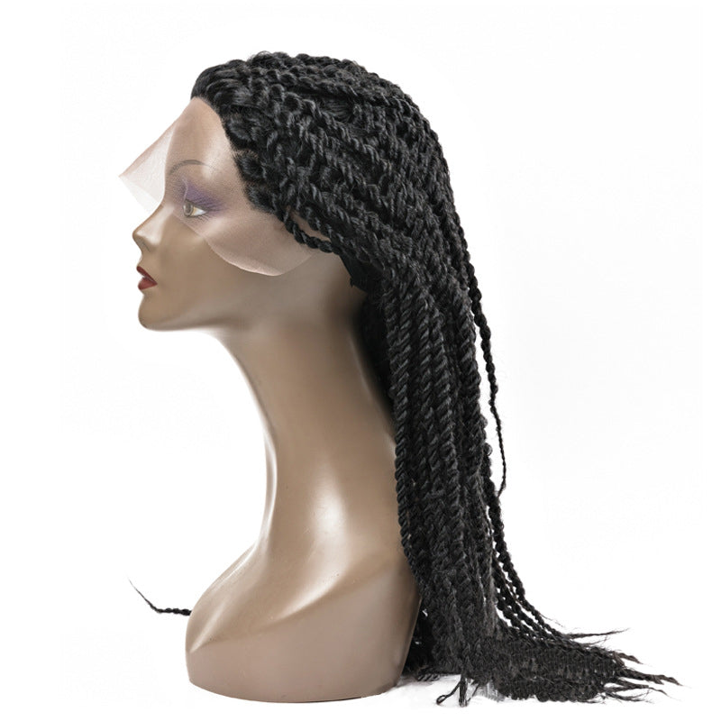 100% Hand Braided Faux Locs Knotless Braids Wig-1-3