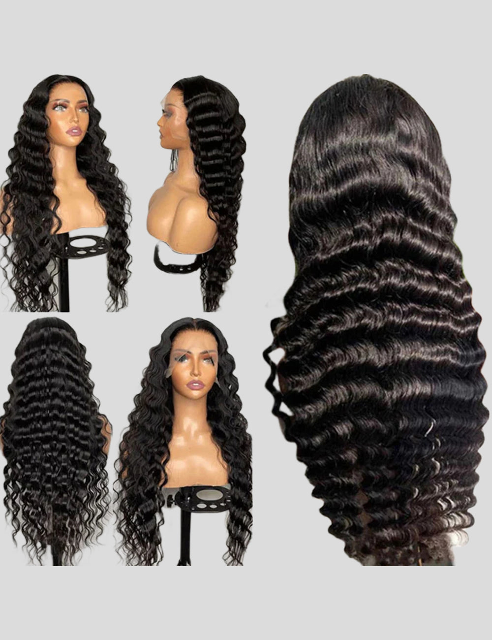 13x4 Lace Frontal Wigs Loose Deep Wave Wig Hair 200% Density Indian Human Hair Wigs-6