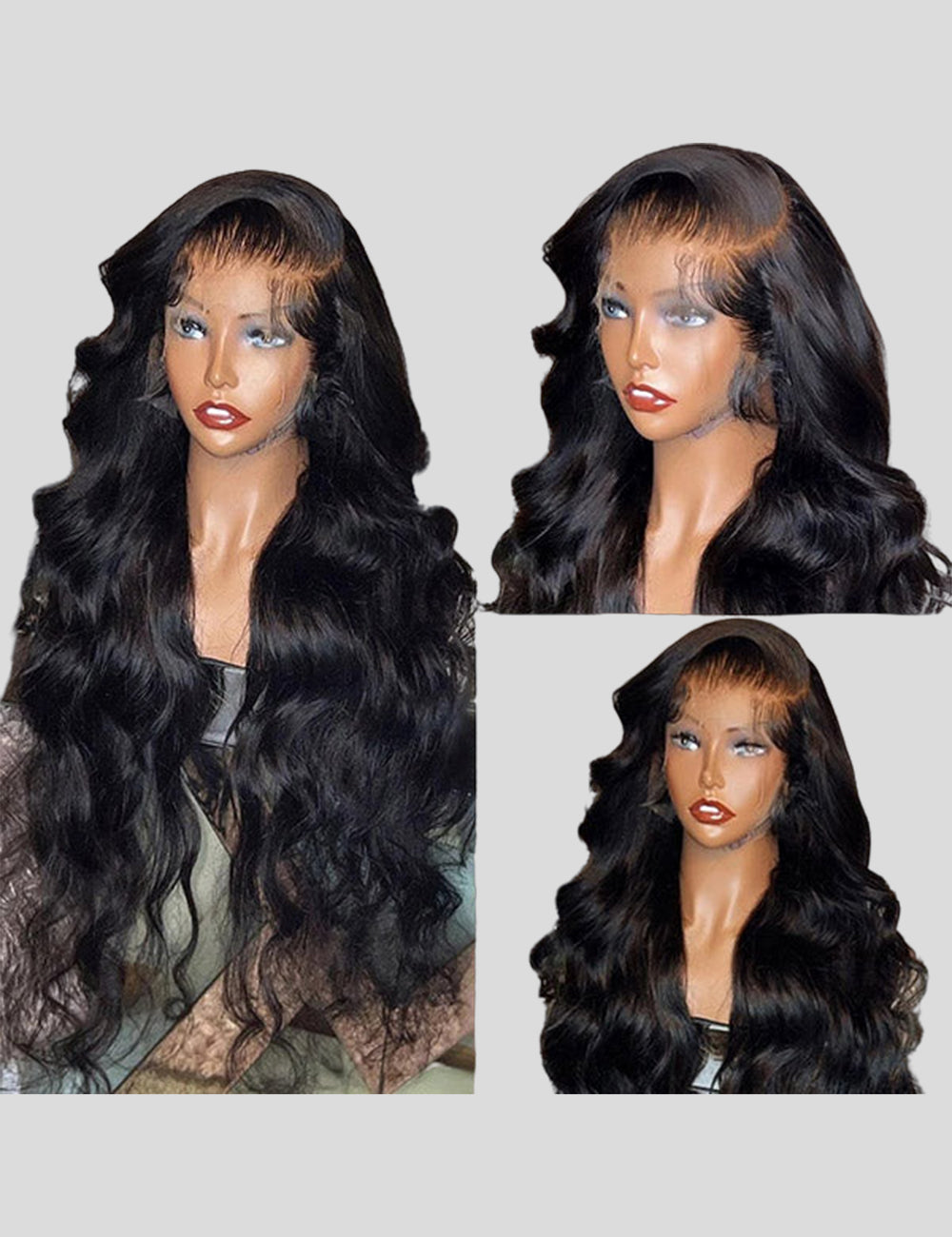 13x6 Lace Front Wigs Glueless Body Wave Human Hair Wig 40 Inch 180% Density HD Transparent Lace Wigs-3