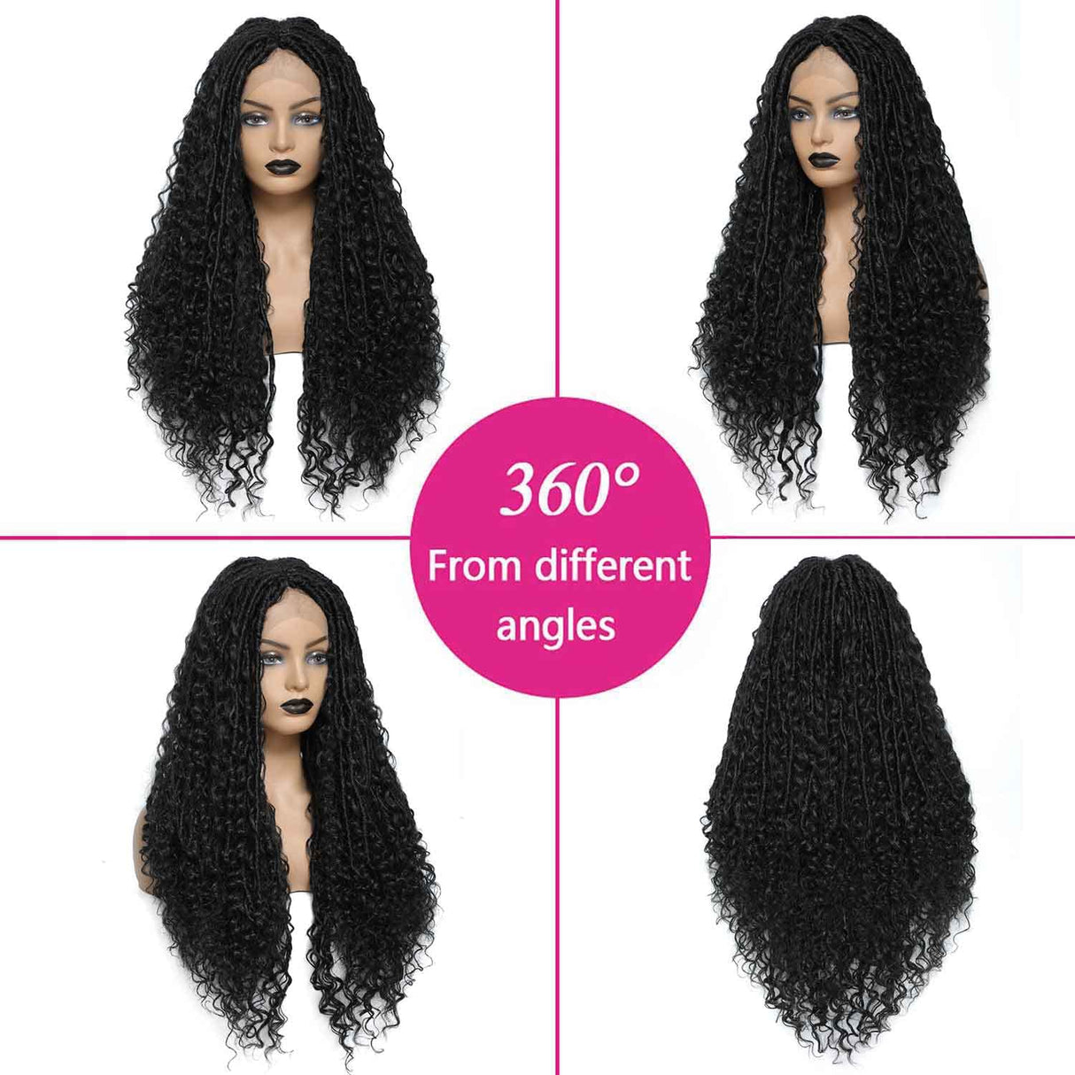 Lace Front Faux Locs Braided Wigs