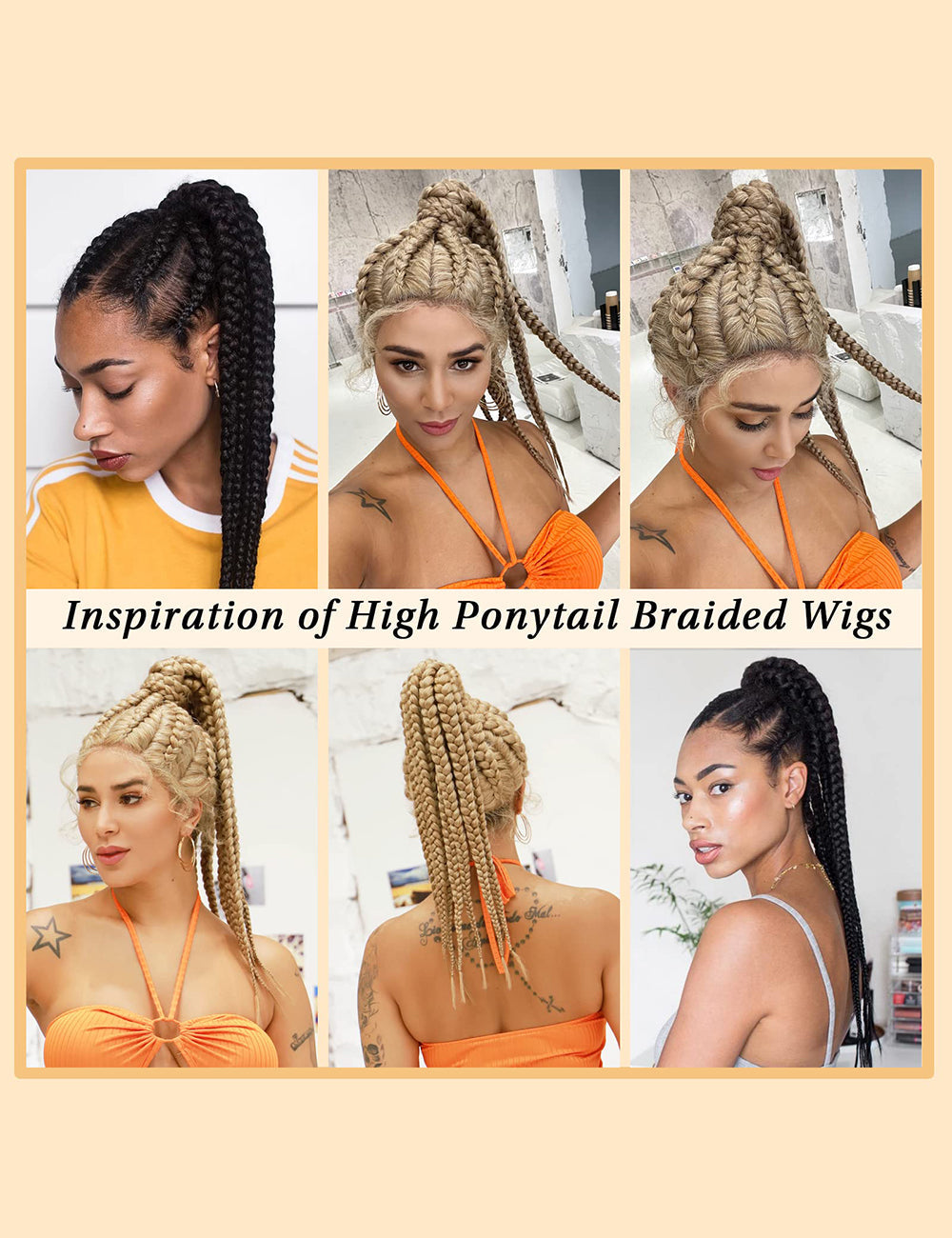 22 Inch Hand Braid Cornrow Braids Lace Front Wigs-11