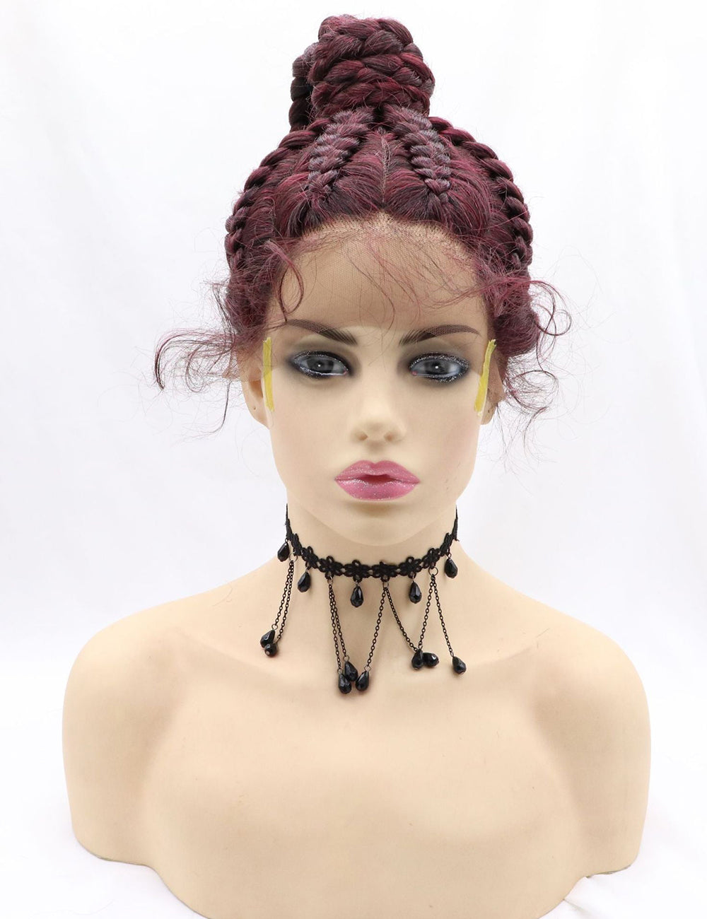 22 Inch Hand Braid Cornrow Braids Lace Front Wigs-4