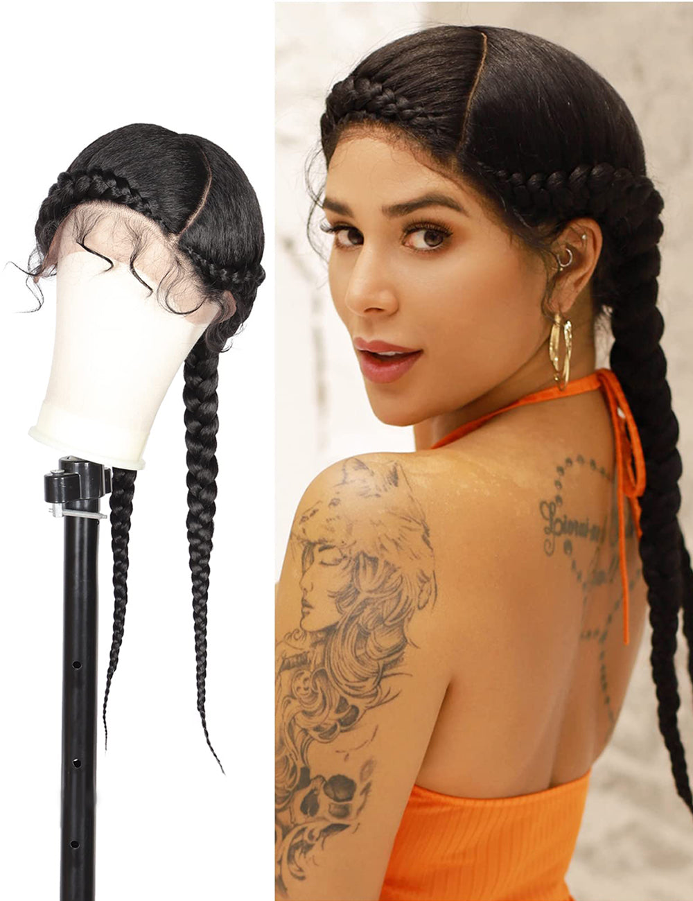 24 INCH Lace Front Hand Cornrow Braided