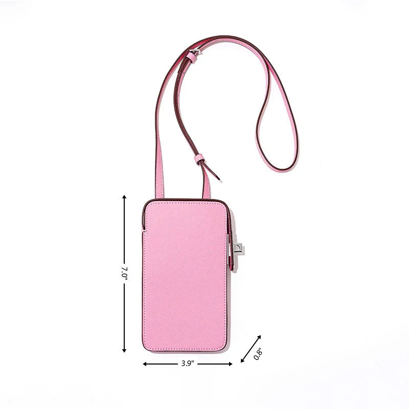 Grey-green Leather Crossbody Square Mobile Phone Bag Mini Purse| PRUSES