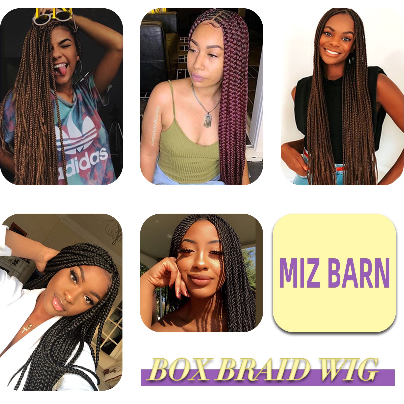 Lace Front Unknotted Box Braided Wigs