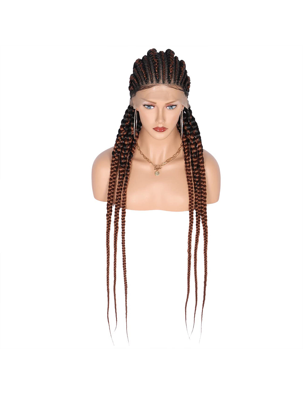 36 INCH Full Lace Front Cornrow Braided Wigs-10