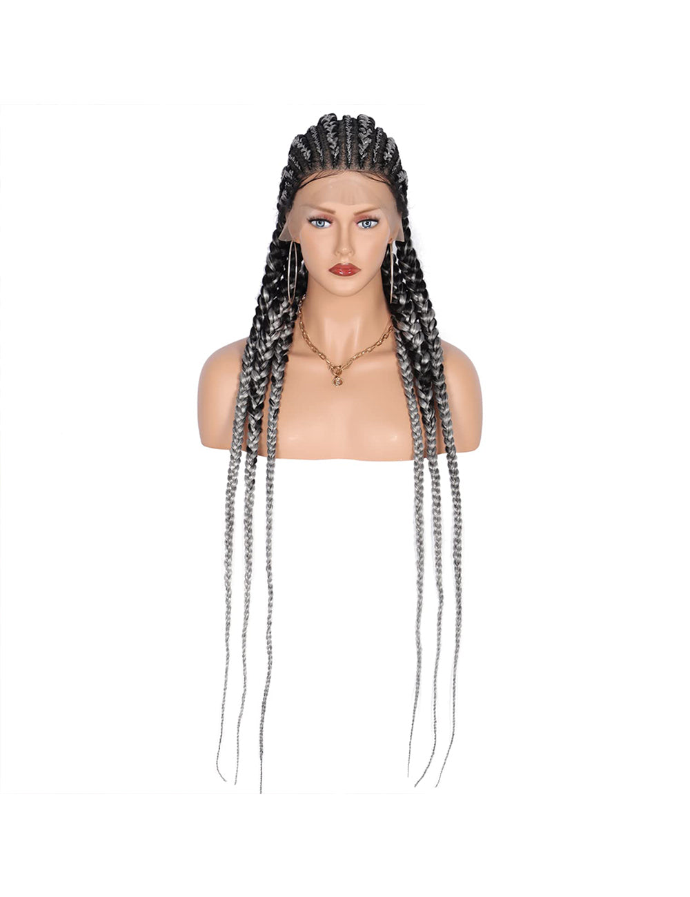 36 INCH Full Lace Front Cornrow Braided Wigs-14