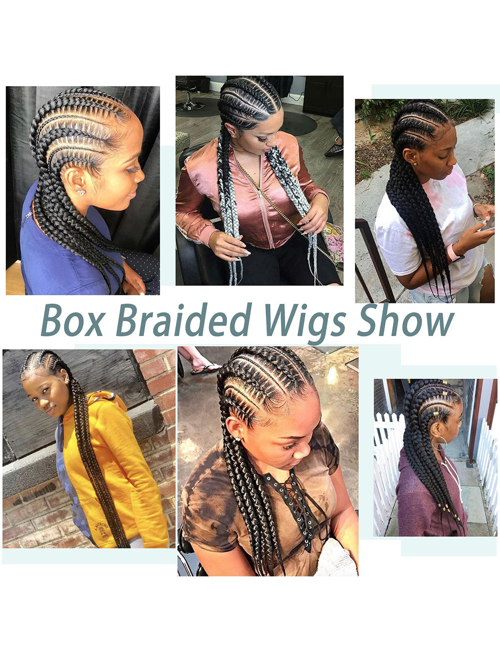 36 INCH Full Lace Front Cornrow Braided Wigs-4