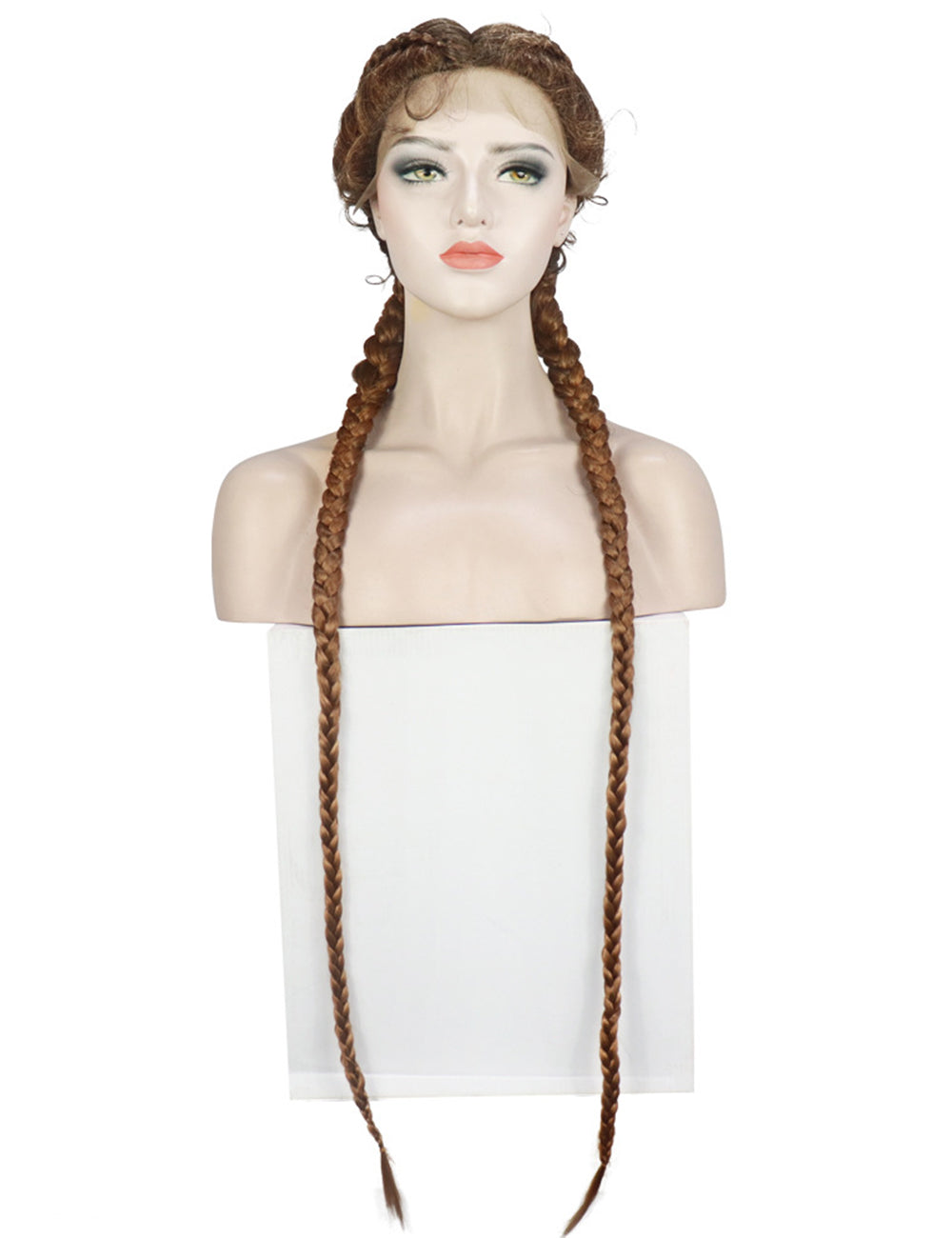 36 Inch Lace Front 2 Dutch Braids Cornrow Braided Wigs-10