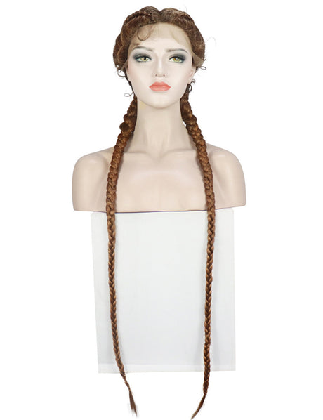 36 Inch Lace Front 2 Dutch Braids Cornrow Braided Wigs-10