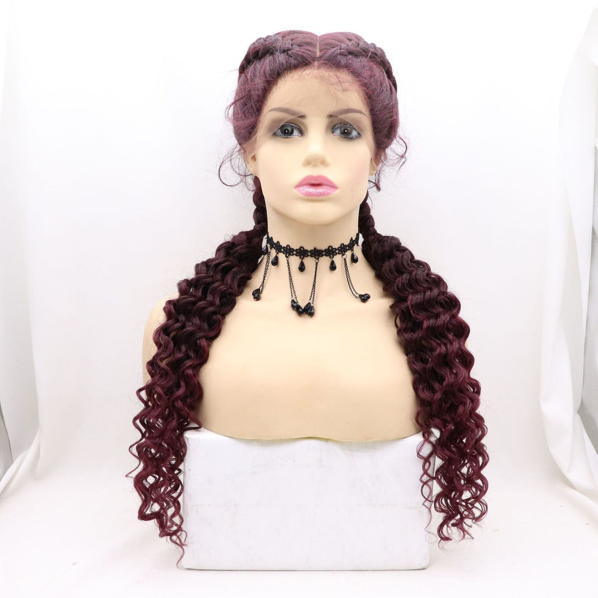 Two Strands Braided Hand-woven 360 Lace Braid Wigs