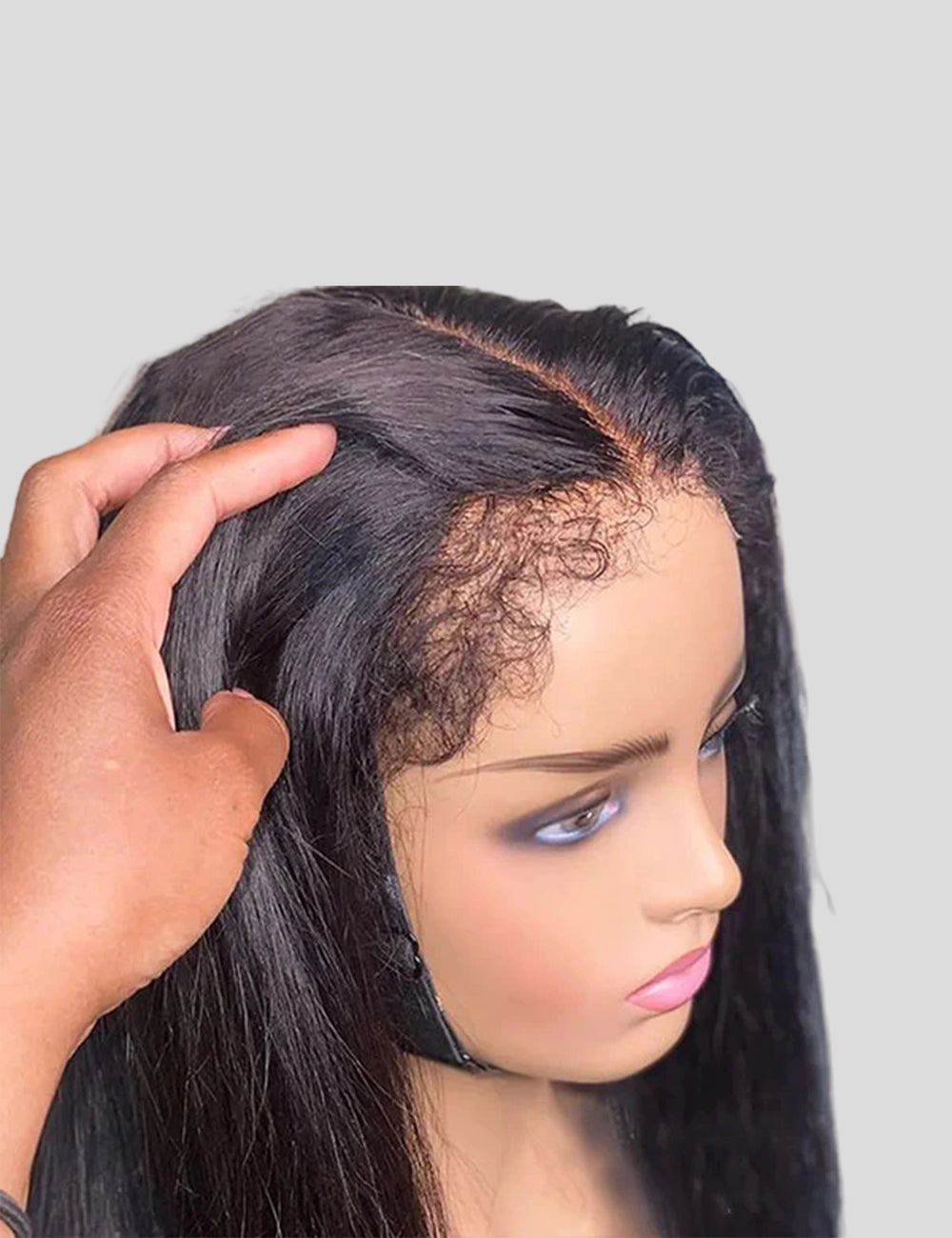 4C Edges Hairline 13x4 HD Straight Lace Frontal Wig Human Hair Wig with Realistic Hairline-2