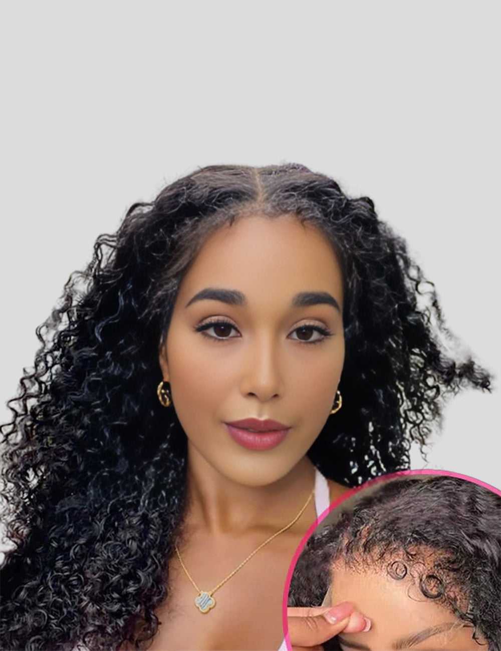 4C Kinky Edges Deep Wave Wig Lace Frontal Wigs Human Hair HD Lace Wigs with Kinky Baby Hair-1