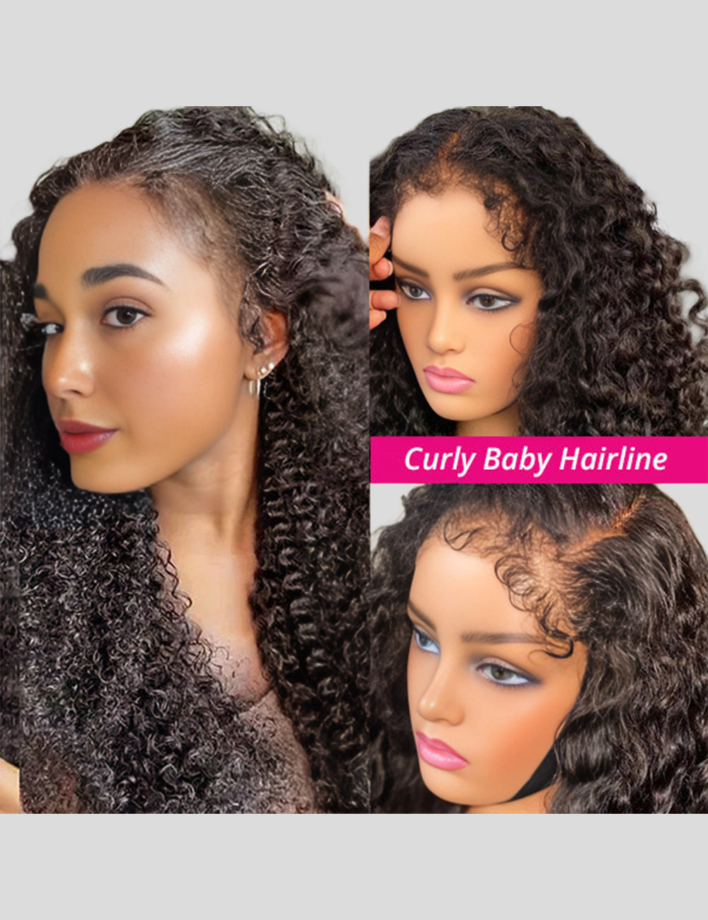 4C Kinky Edges Deep Wave Wig Lace Frontal Wigs Human Hair HD Lace Wigs with Kinky Baby Hair-3