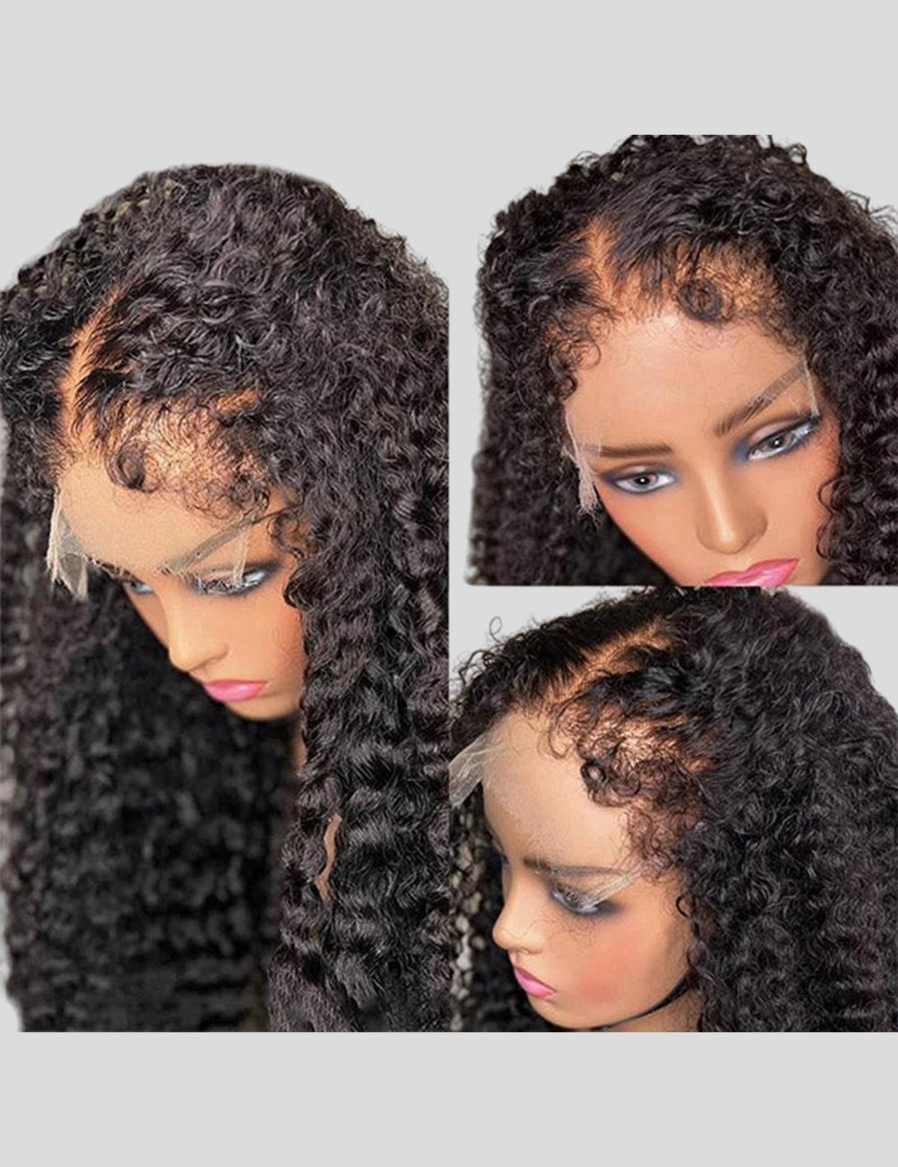 4C Kinky Edges Deep Wave Wig Lace Frontal Wigs Human Hair HD Lace Wigs with Kinky Baby Hair-4