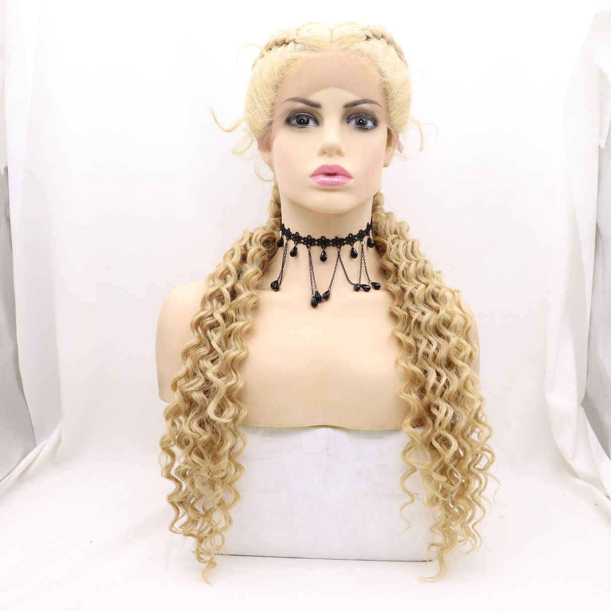 Two Strands Braided Hand-woven 360 Lace Braid Wigs