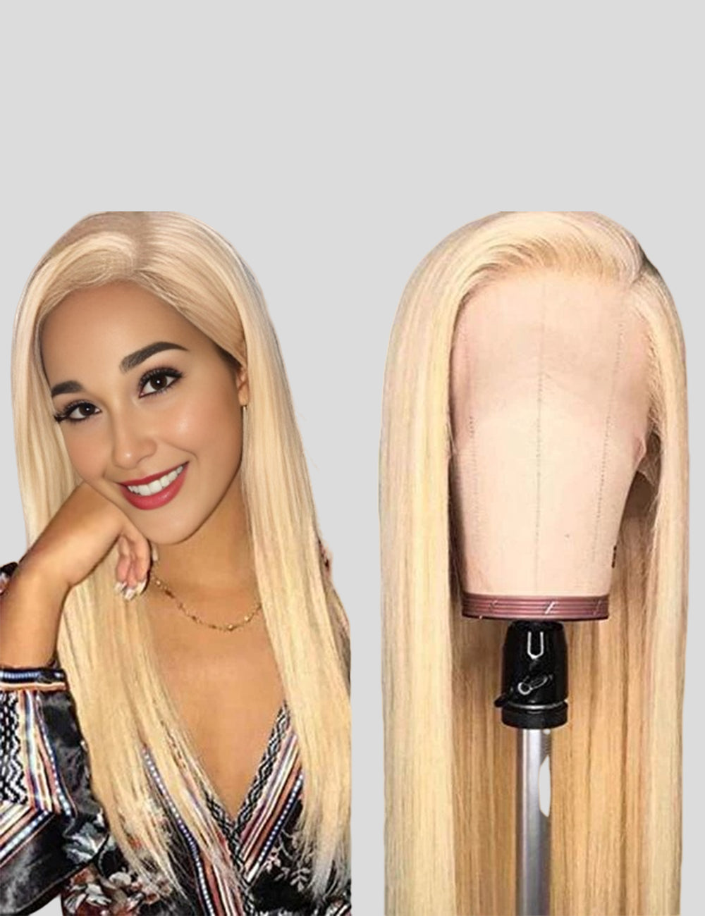 613 Closure Wig Honey Blonde Lace Wig 4x4 Lace Closure Wig Straight Human Hair Wigs