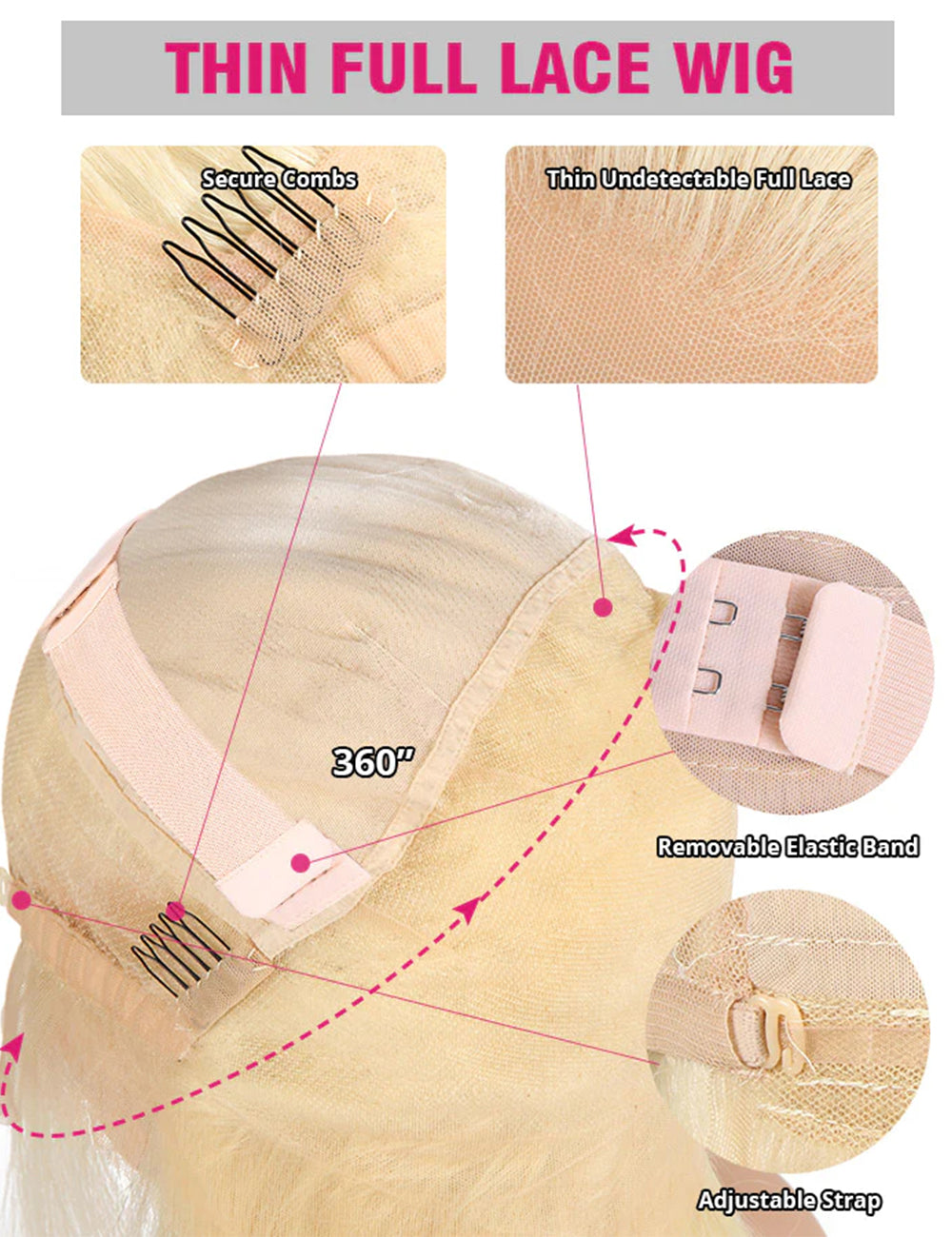 613 Full Lace Human Hair Wigs HD Transparent Lace Straight Human Hair Wigs With Baby Hair-2-4