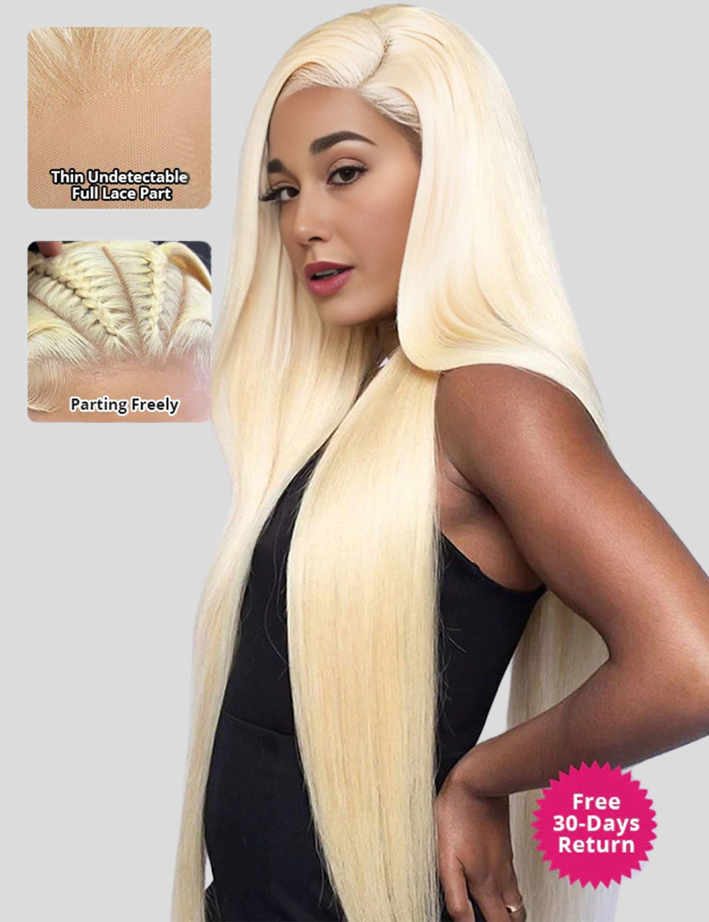 613 Full Lace Human Hair Wigs HD Transparent Lace Straight Human Hair Wigs With Baby Hair