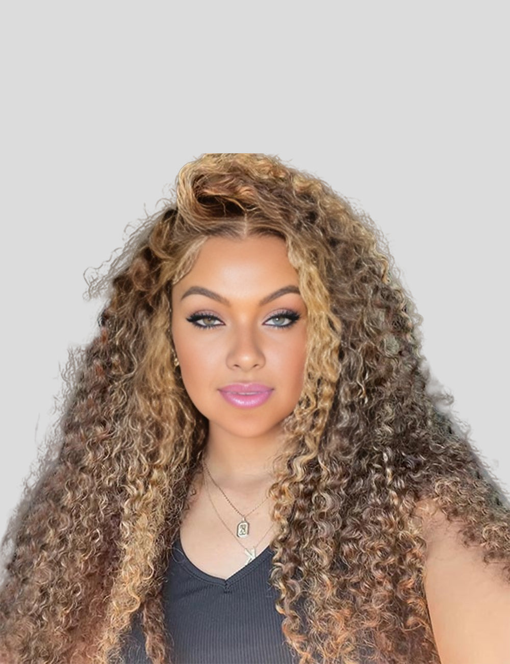 Balayage Highlight Lace Front Wigs Deep Wave Lace Frontal Wigs Pre Plucked Human Hair Wigs-1