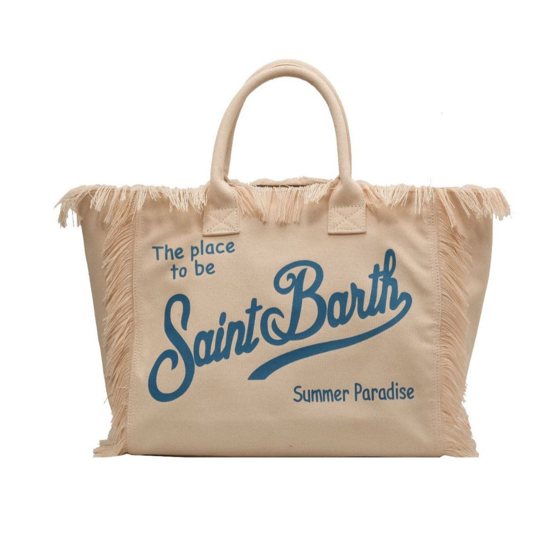 Beach Large Capacity Handmade Tassel Print Tote Bag |PRUSES