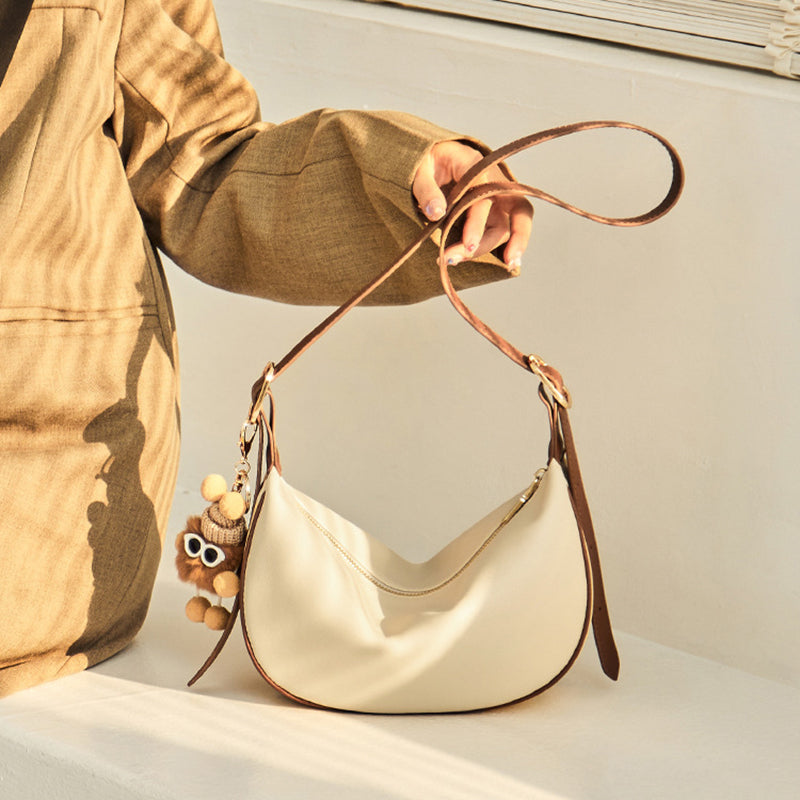 Beige_Genuine_Leather_Shoulder_Bag_Mini_Crossbody_B_1
