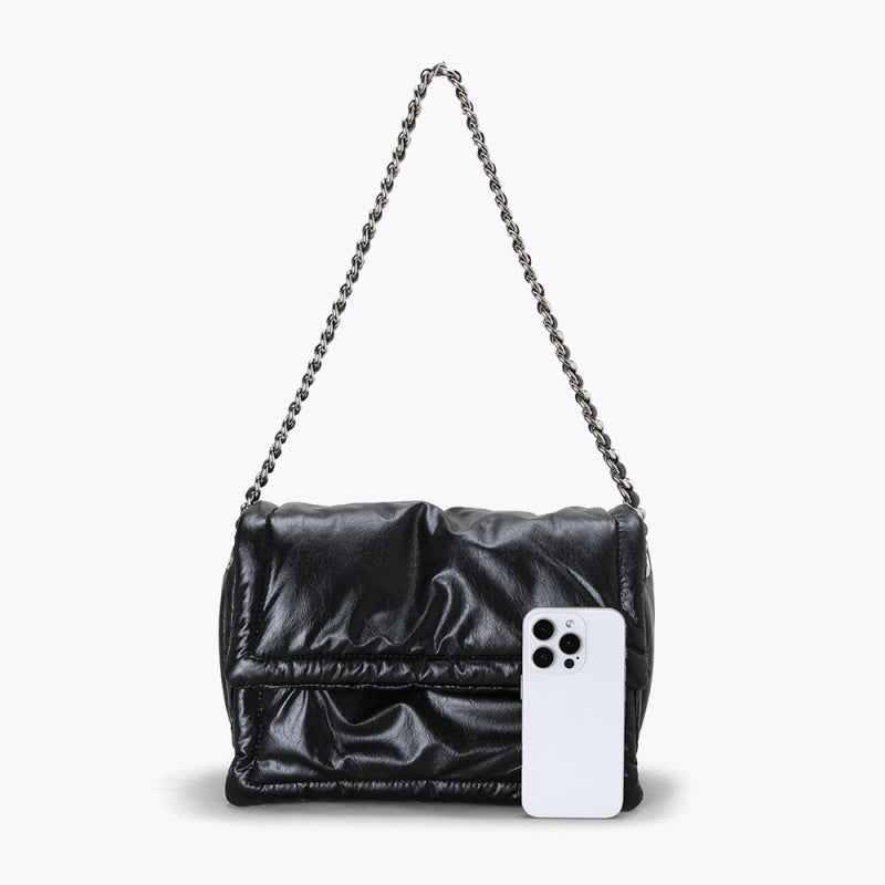 Black Chain Pillow Bags Women's Large Shoulder Bag-1