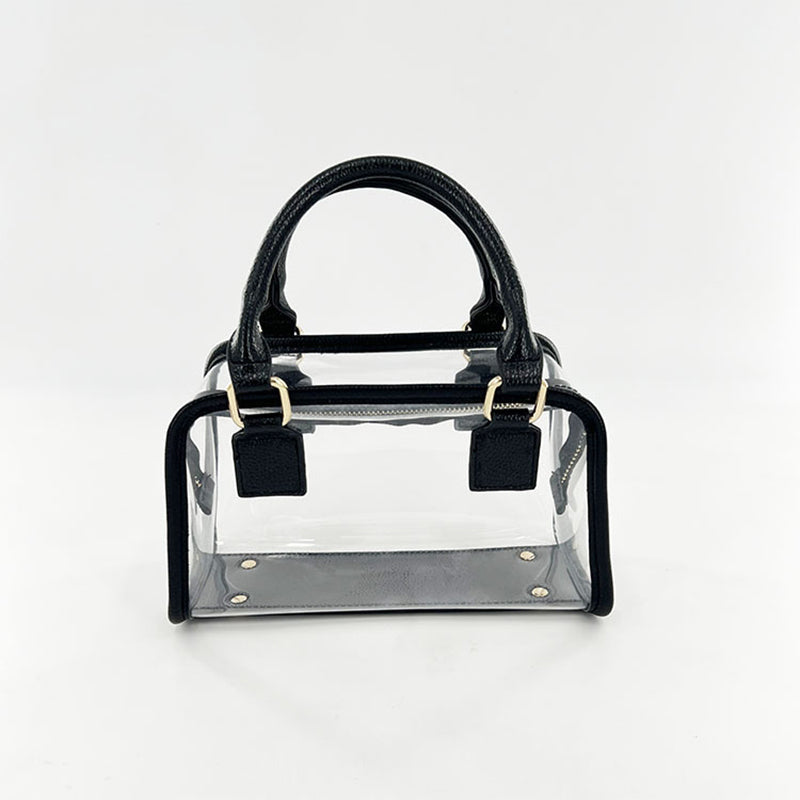 Black Clear Top Handle Crossbody Purse Transparent Jelly Bags| PRUSES
