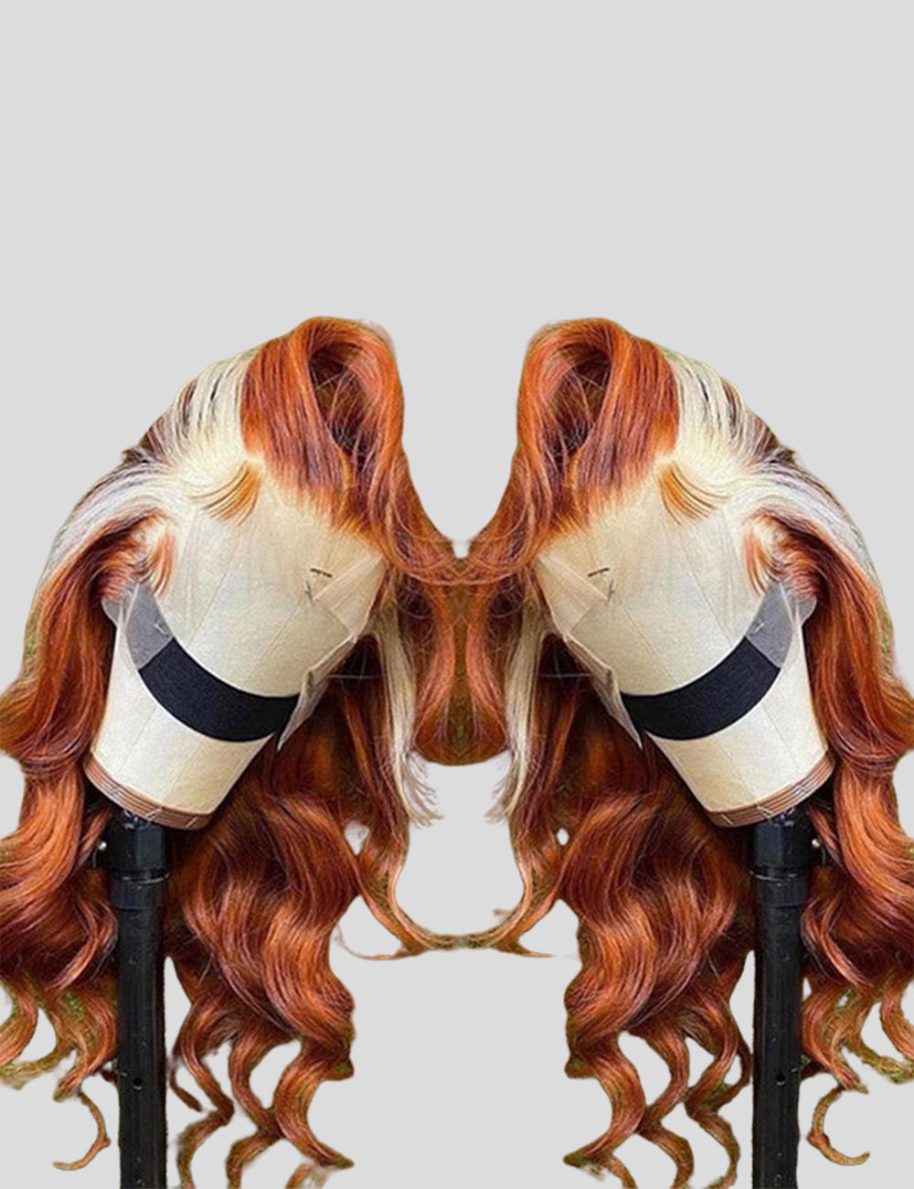 Black Ginger Blonde Body Wave 13x4 Lace Frontal Wig-4