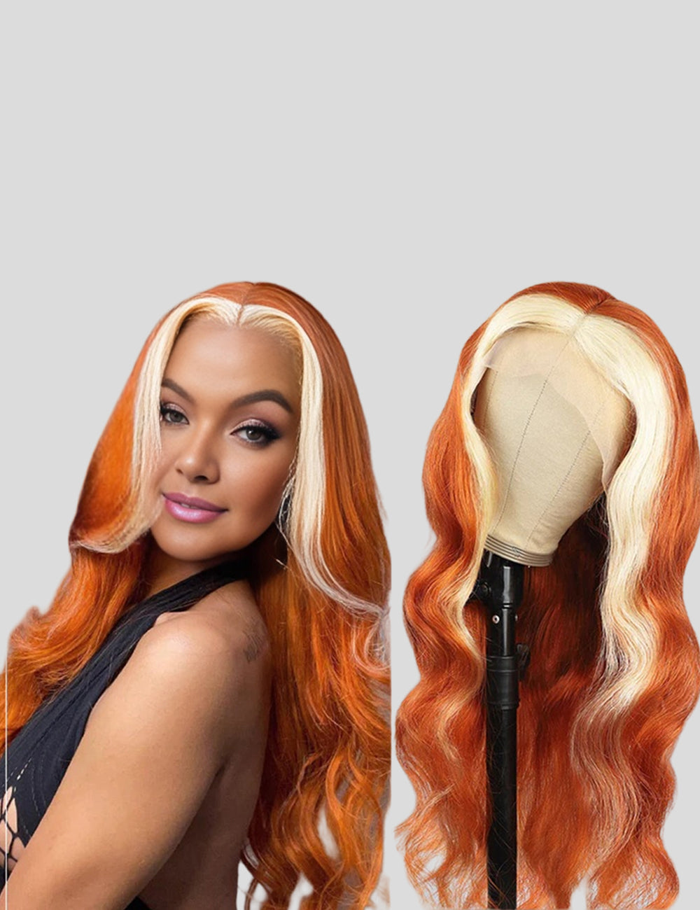 Black Ginger Blonde Body Wave 13x4 Lace Frontal Wig