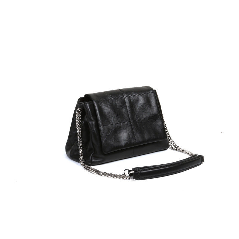 Black_Oiled_Leather_Chain_Crossbody_Purse_Flap_Shou