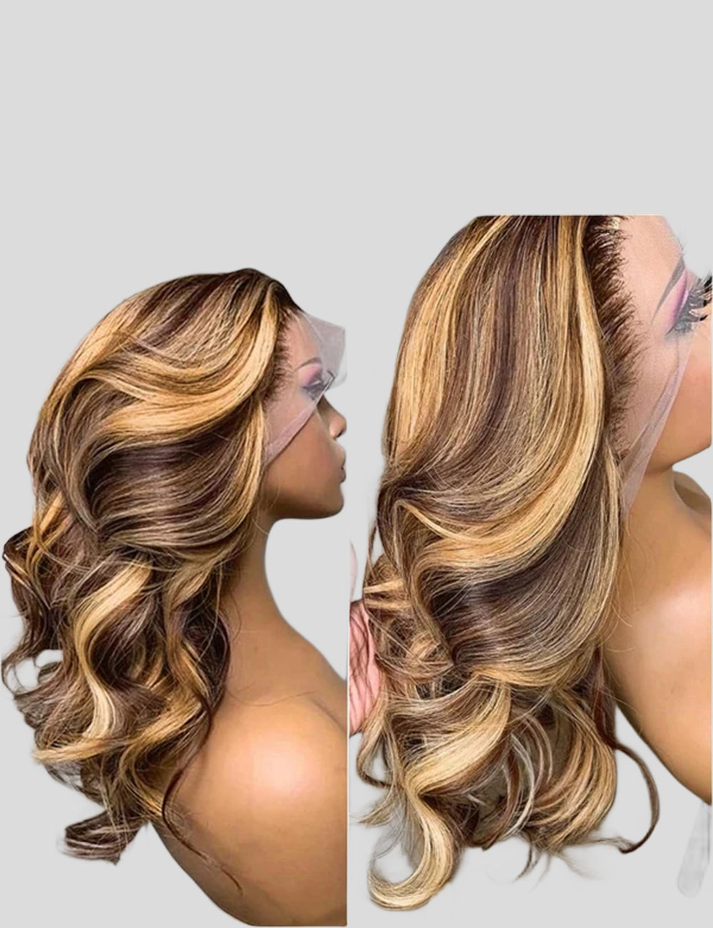 Black P4/27 Highlight Body Wave 13x4 Lace Frontal Wig-2