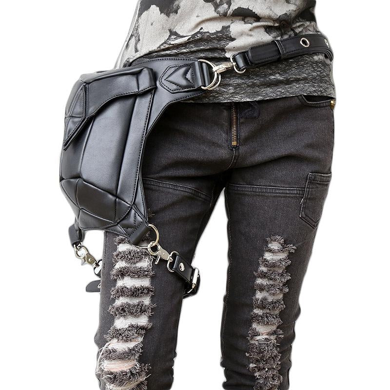 Black Punk Motorcycle Bag Women‘s Waist Bags | PRUSES-2