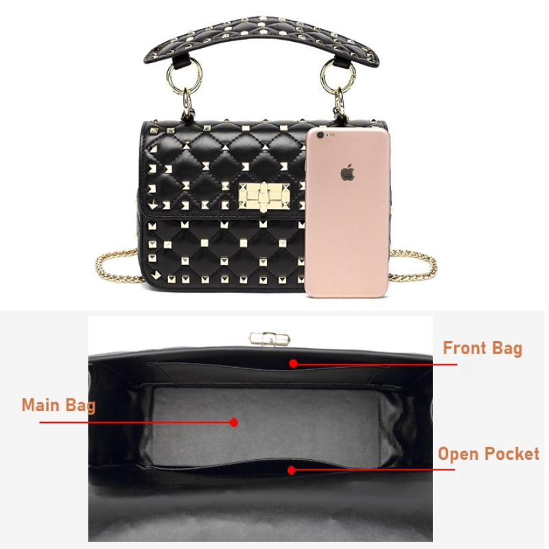 Black_Rockstud_Leather_Quilted_Handbags_Foldover_Crossbody_Chain_Bags_3