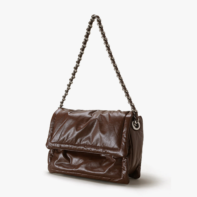 Brown Chain Pillow Bags Women's Large Shoulder Bag