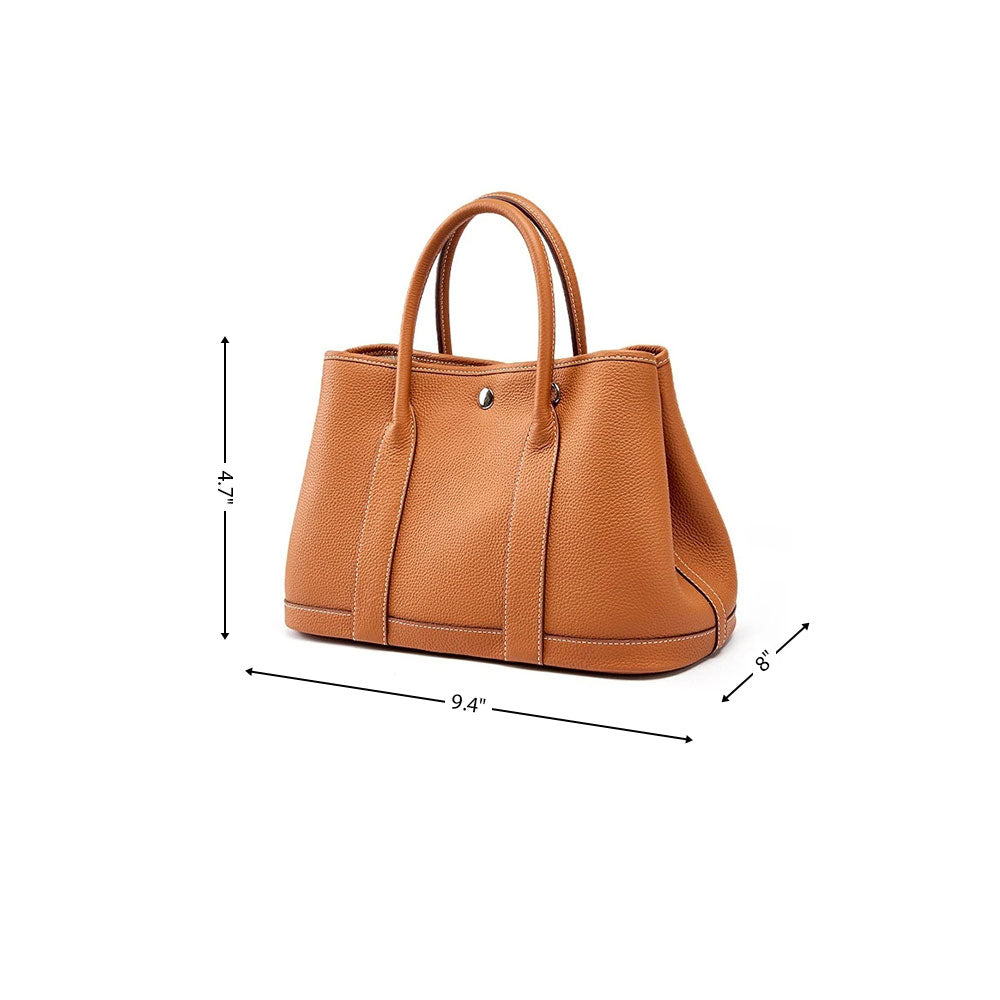 Brown Leather Tote Bag Wide Strap Crossbody Bucket Bags | PRUSES-16
