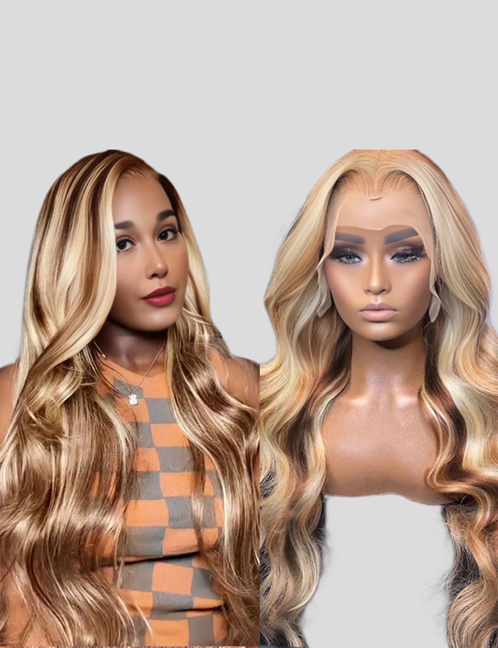 Brown Wig With Blonde Highlights P4/613 Colored Wigs 13x4 HD Lace Front Wigs Long Body Wave Human Hair