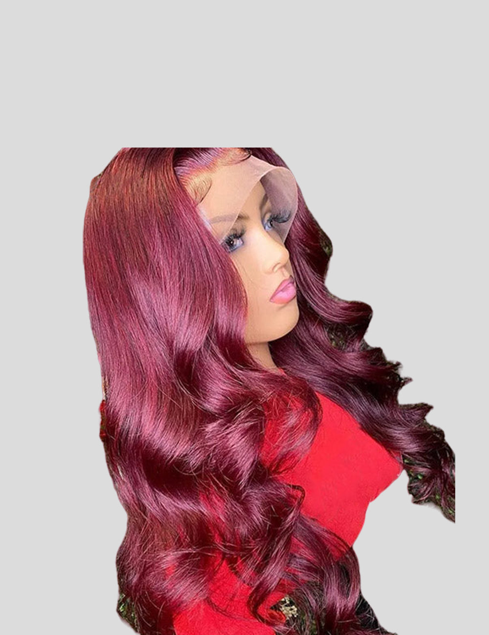 Burgundy Wigs 13x4 Body Wave Colored Lace Front Wigs 250% Density Human Hair Wigs-5