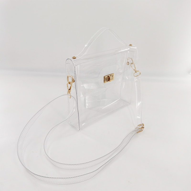 Clear Jelly Satchel Bag Crossbody Transpent Bag with Top Handle | PRUSES-2