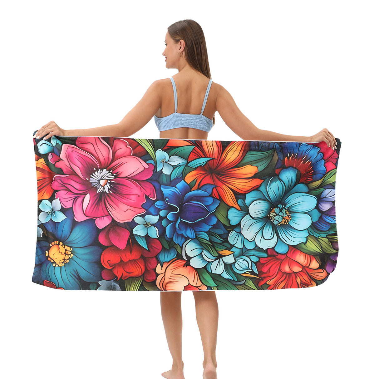 Colorful Flower Microfiber Absorbent Towel Beach Towel | PRUSES-4