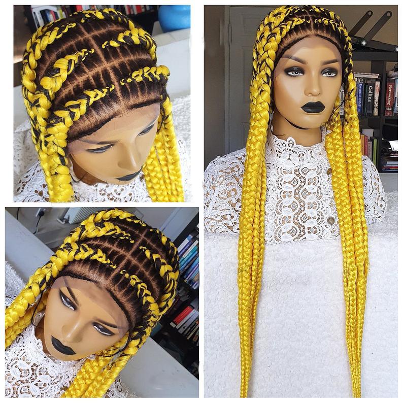 Cornrow Braidwig Braidswig Fulani braids Full lace wig Butterfly French braids