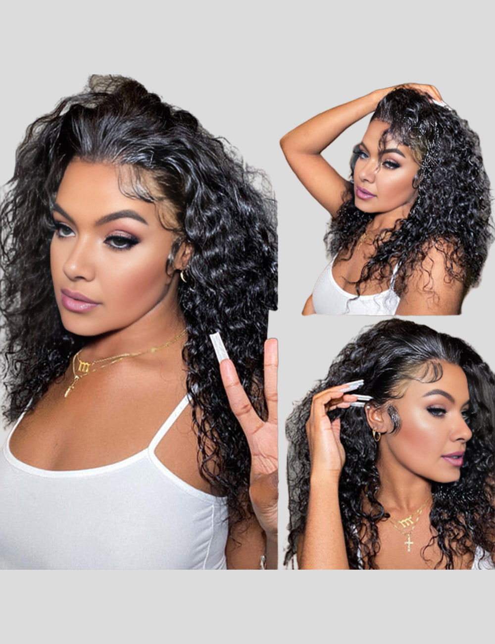 Deep Wave Lace Frontal Wigs HD Lace Front Wig Long Glueless Human Hair Wigs-6
