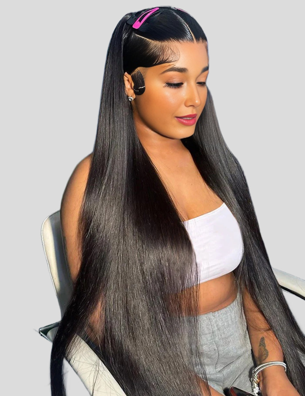 Full Lace Wigs Straight Transparent HD Full Lace Wigs Pre Plucked Human Hair Wigs-2