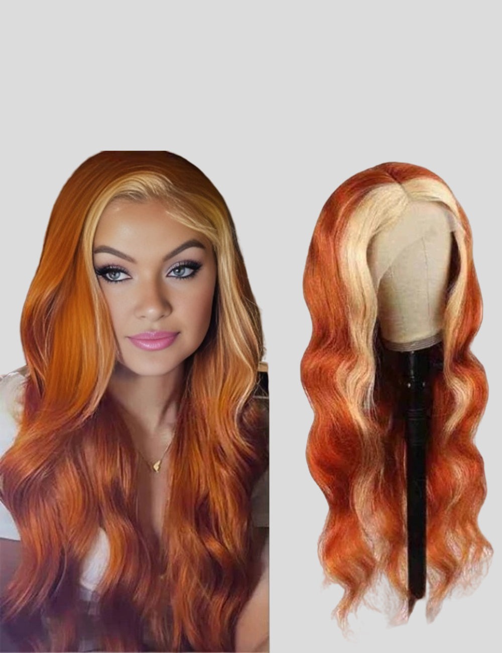 Ginger Blonde Lace Front Wig Body Wave Human Hair Wigs 200% Density HD Lace Wigs-3