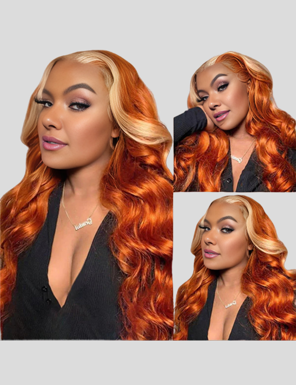 Ginger Blonde Pre Bleached Wig Body Wave Human Hair Wig HD Lace Front Wig-1
