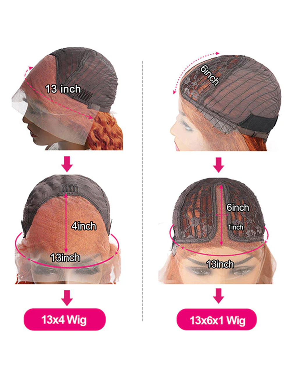 Ginger Orange Lace Front Pre Bleached Wig HD Lace Wig Colored Human Hair Wigs-10-1