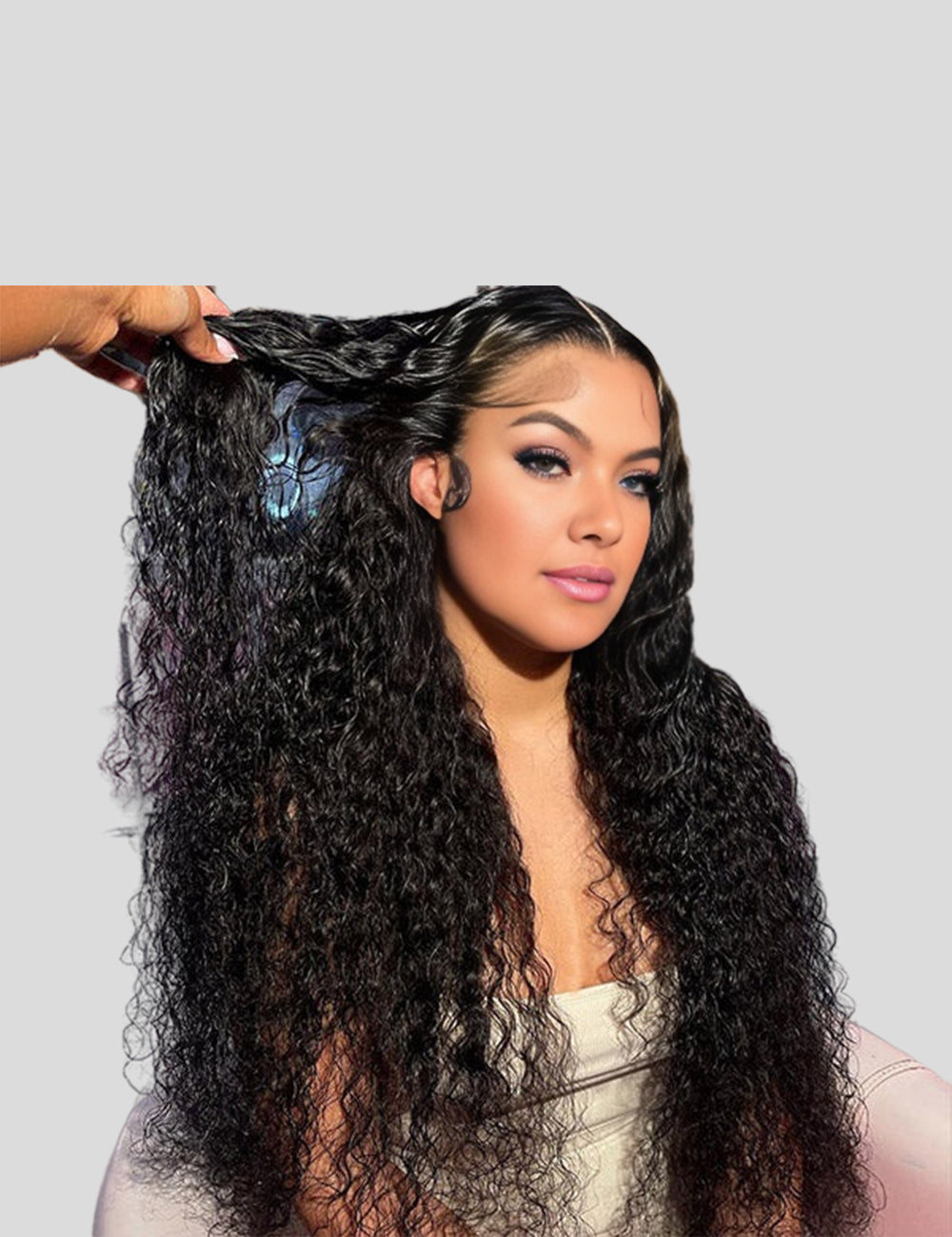 Glueless Wigs Lace Frontal Wigs Water Wave Human Hair Wig 200% Density